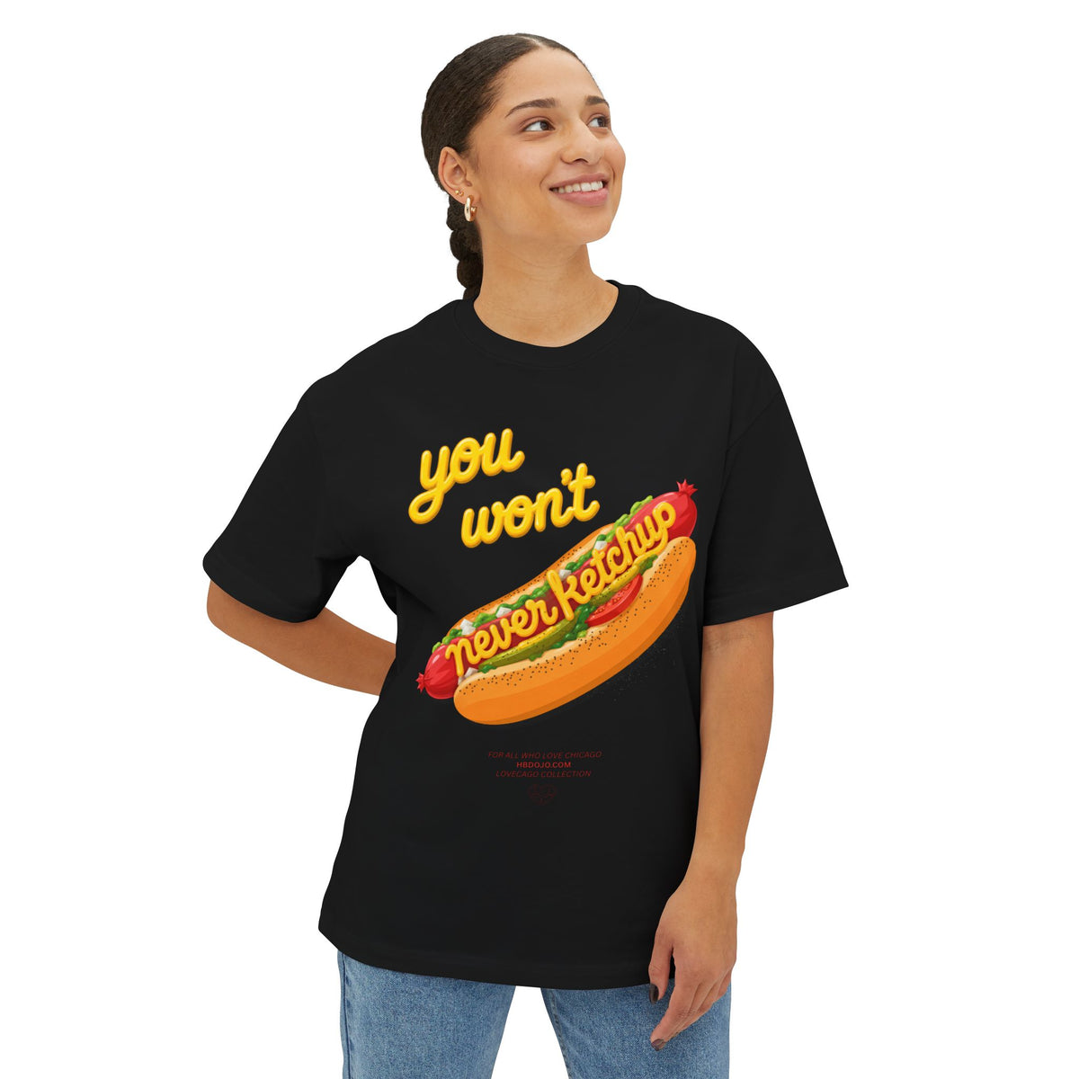 Love Chicago "Never Ketchup" Boxy Tee