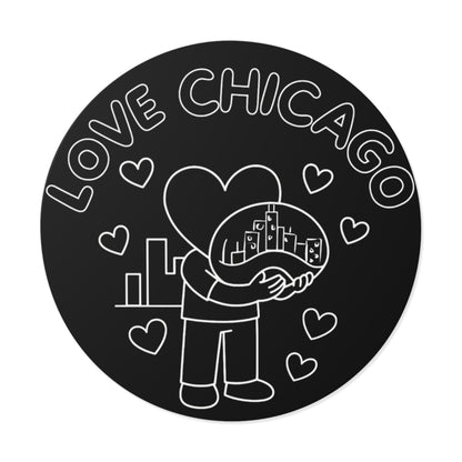 Love Chicago The Bean Round Vinyl Sticker