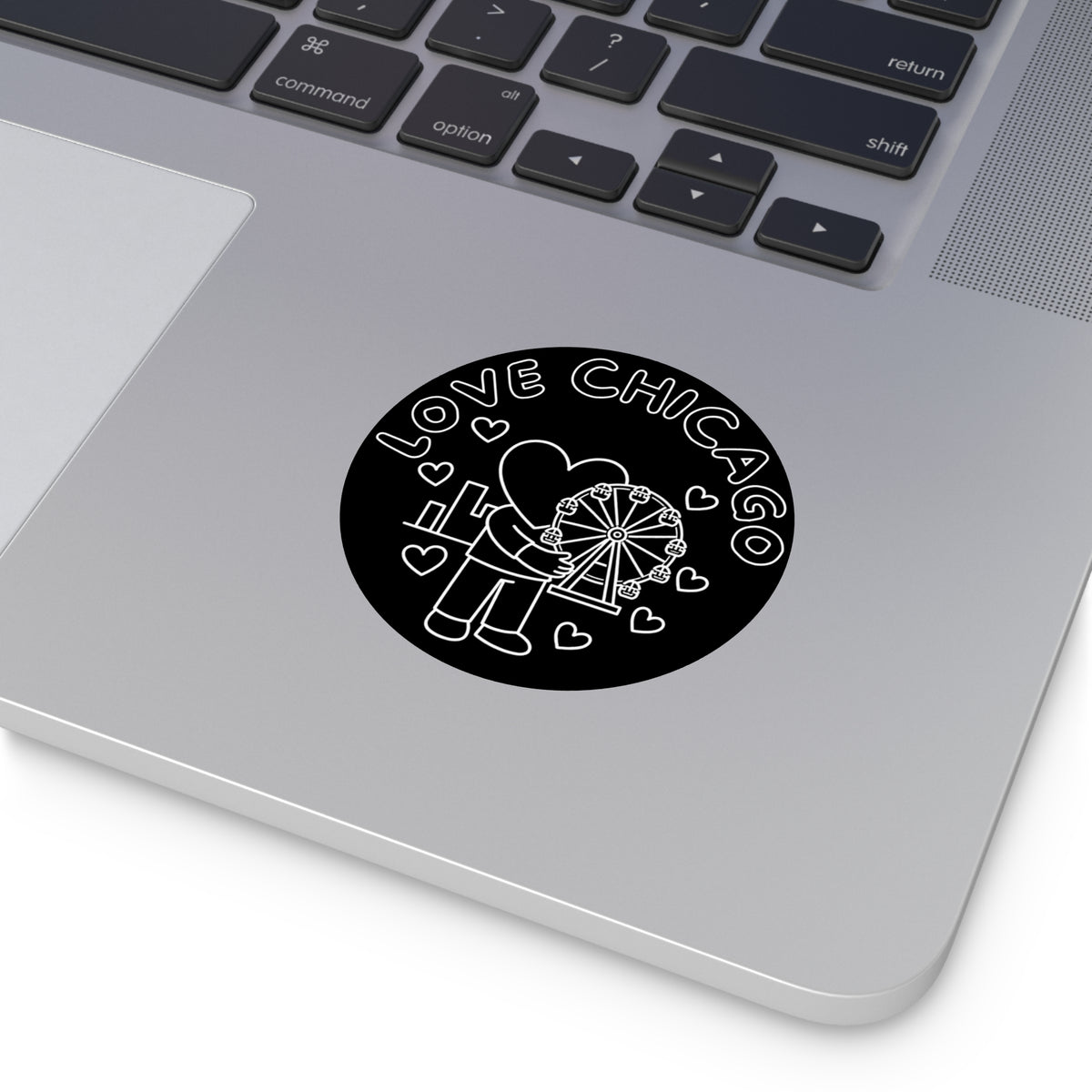 Love Chicago Ferris Wheel Round Vinyl Sticker