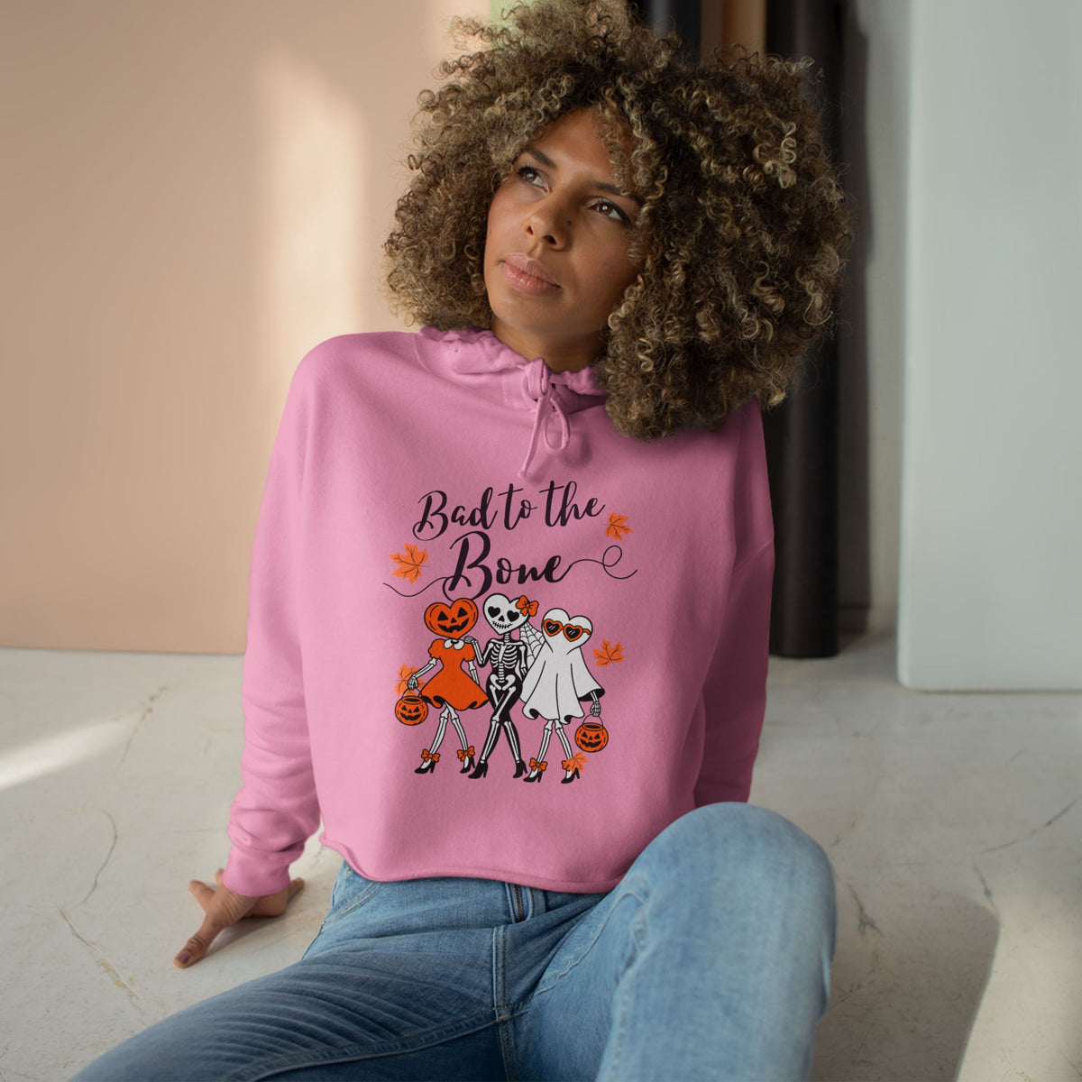 'Bad to the Bone' Cropped Hoodie