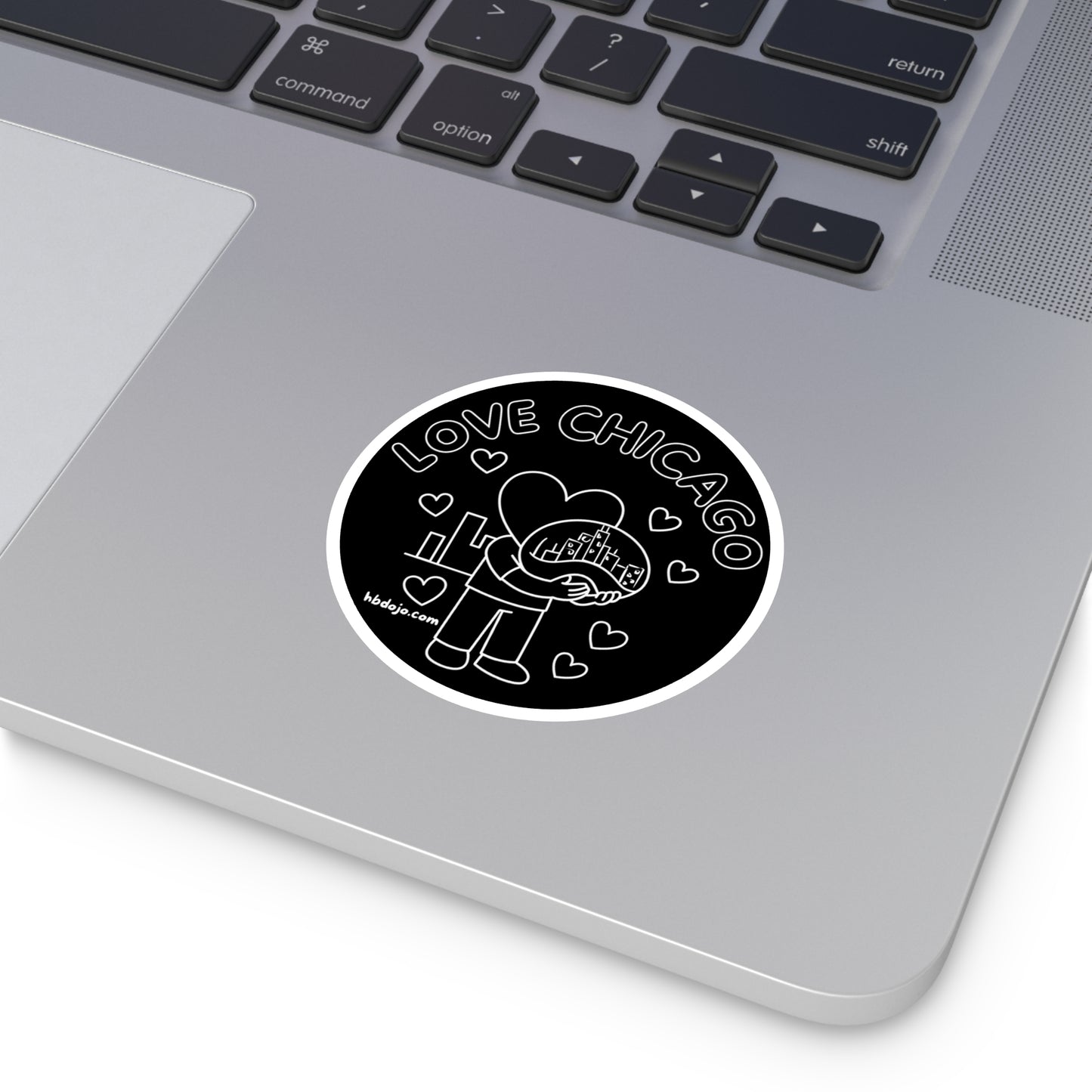 "Love Chicago" Round Vinyl Sticker