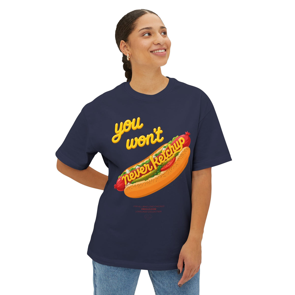 Love Chicago "Never Ketchup" Boxy Tee