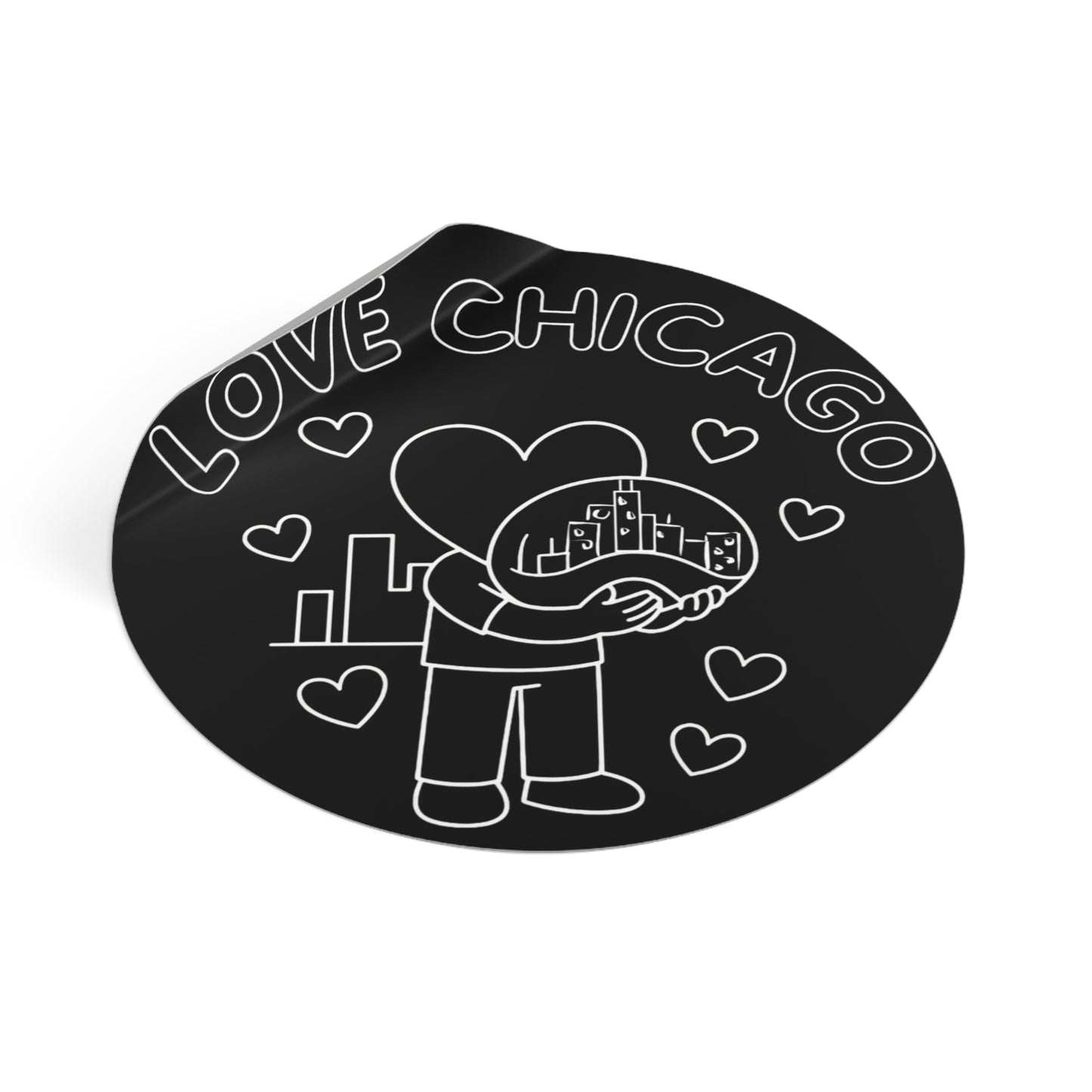 Love Chicago The Bean Round Vinyl Sticker