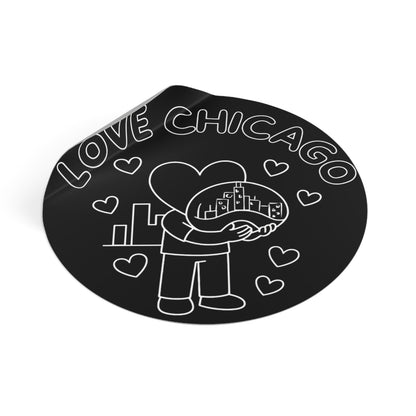 Love Chicago The Bean Round Vinyl Sticker