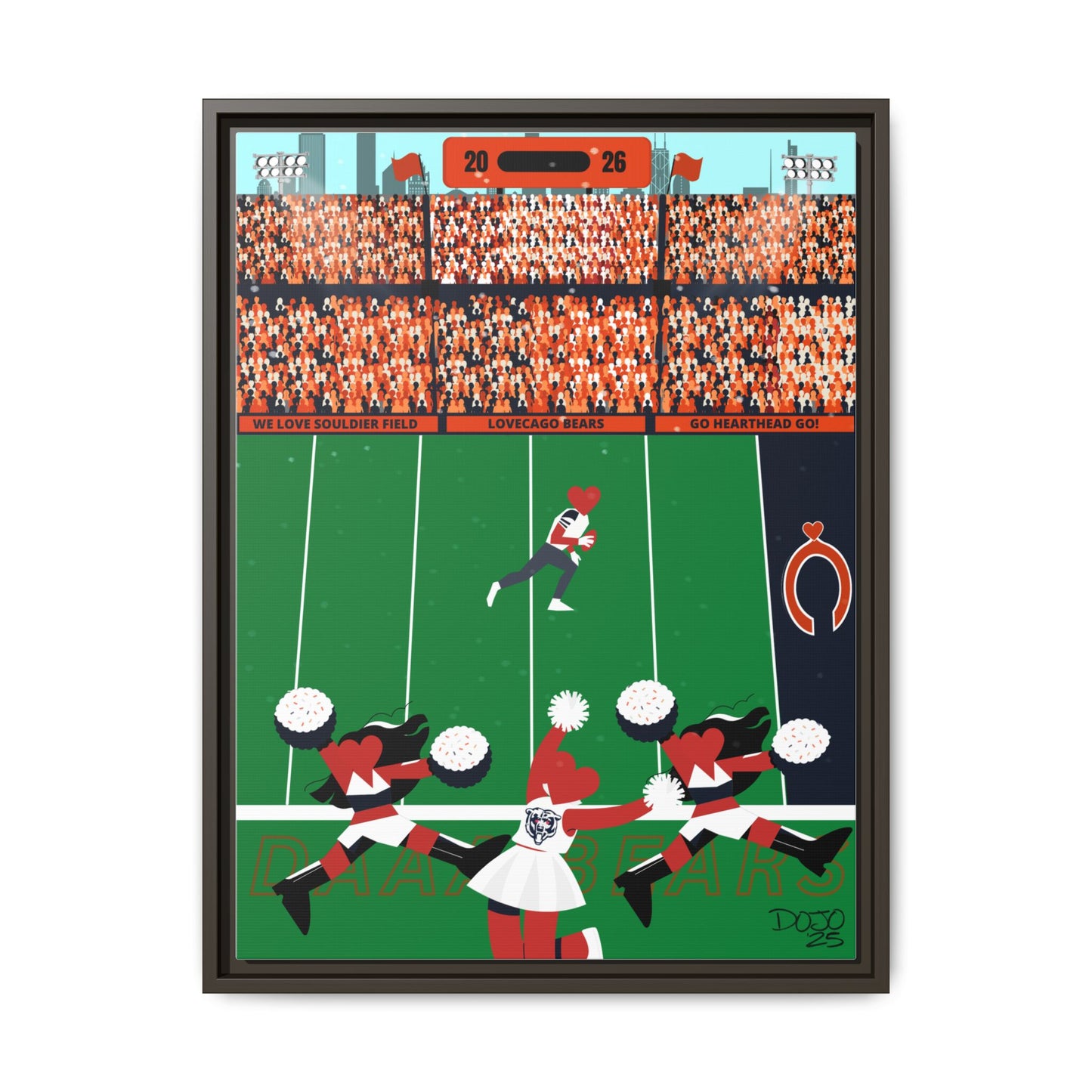 Framed "Lovecago Bears" Canvas — Sports Fan Wall Art