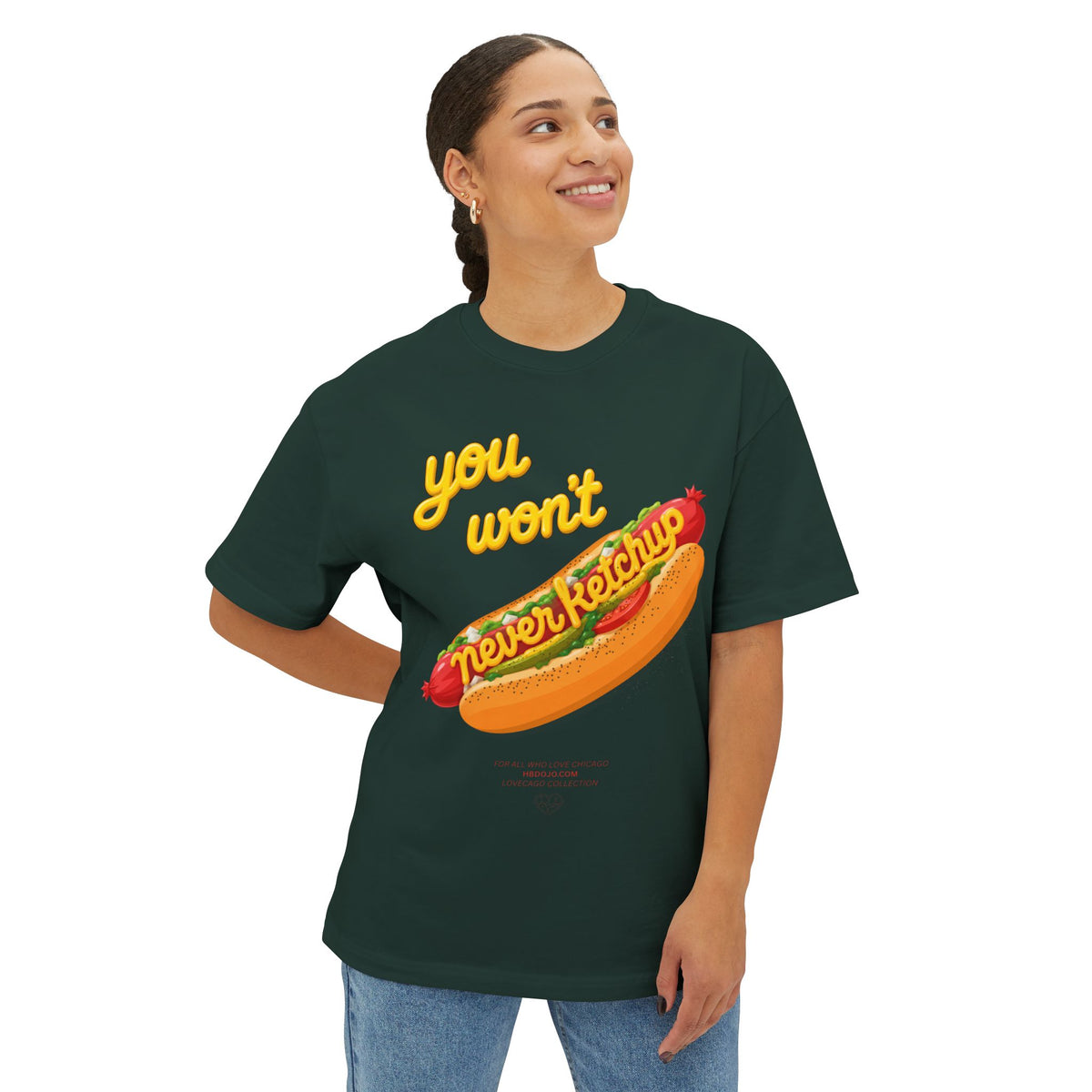 Love Chicago "Never Ketchup" Boxy Tee