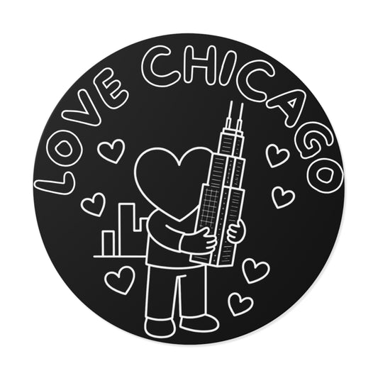 Love Chicago Sears Tower Round Vinyl Sticker