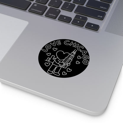 Love Chicago Sears Tower Round Vinyl Sticker