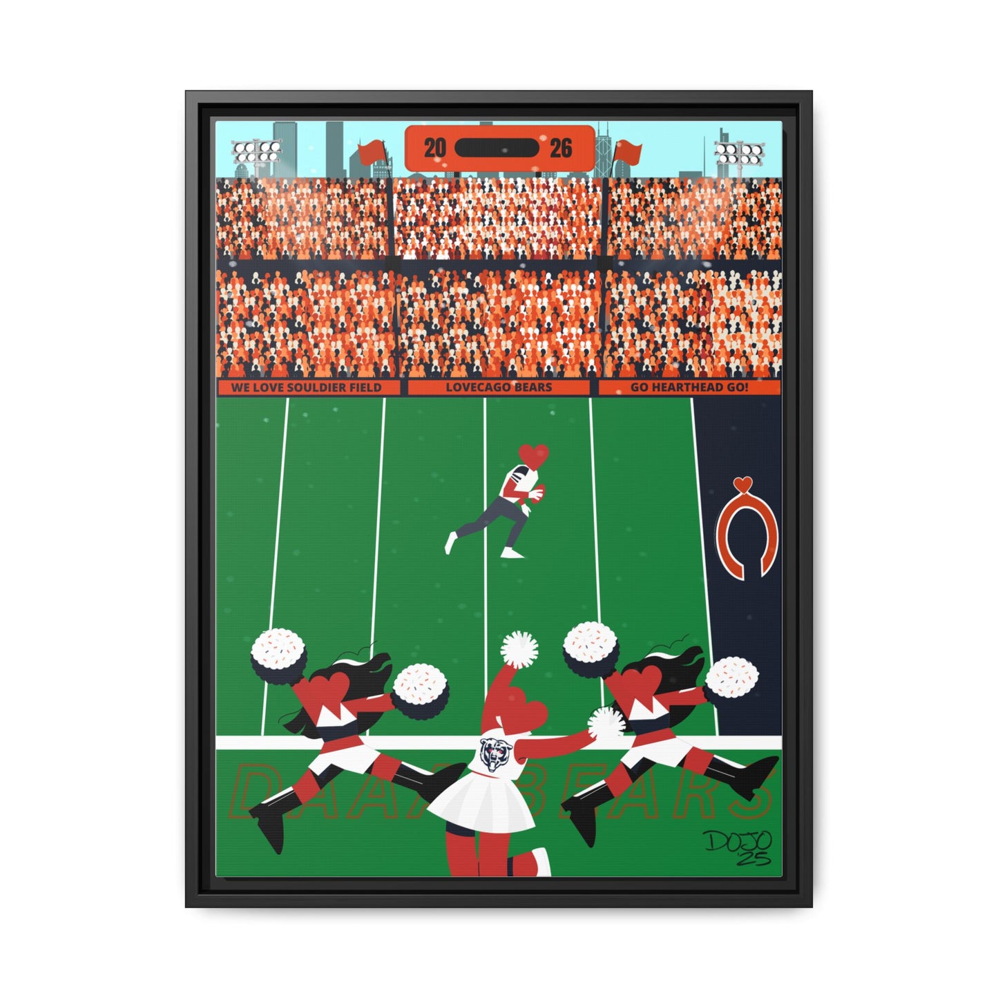 Framed "Lovecago Bears" Canvas — Sports Fan Wall Art
