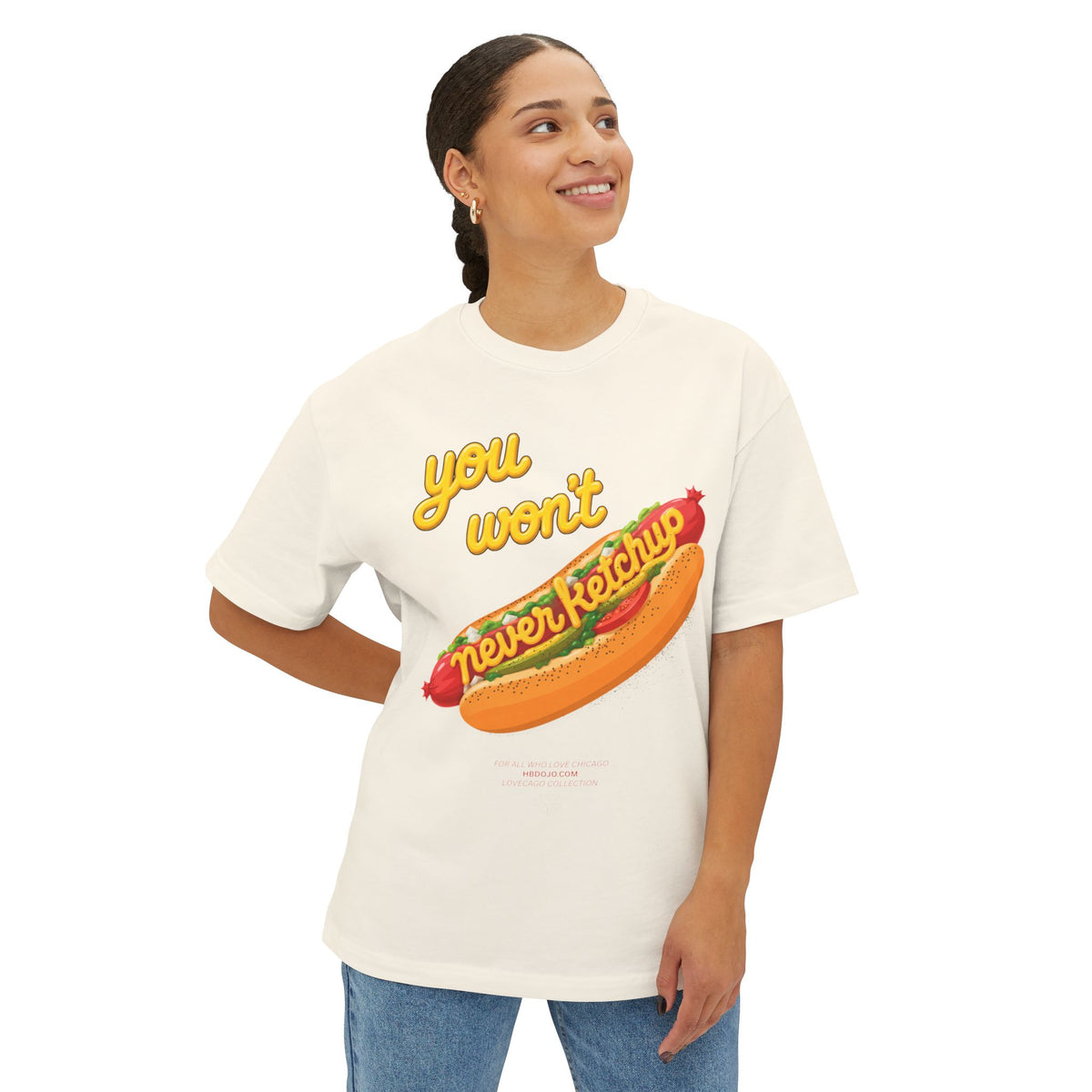 Love Chicago "Never Ketchup" Boxy Tee
