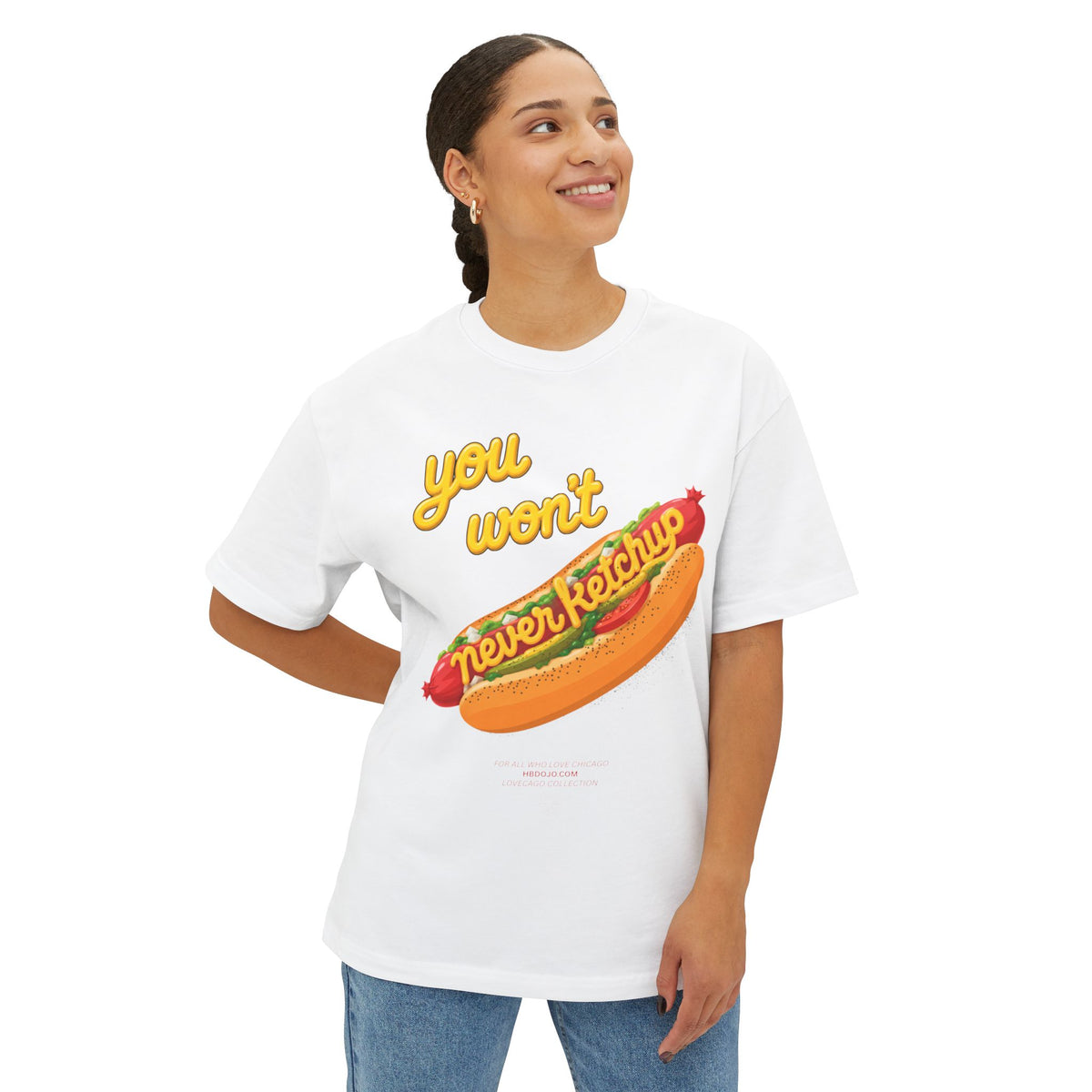 Love Chicago "Never Ketchup" Boxy Tee