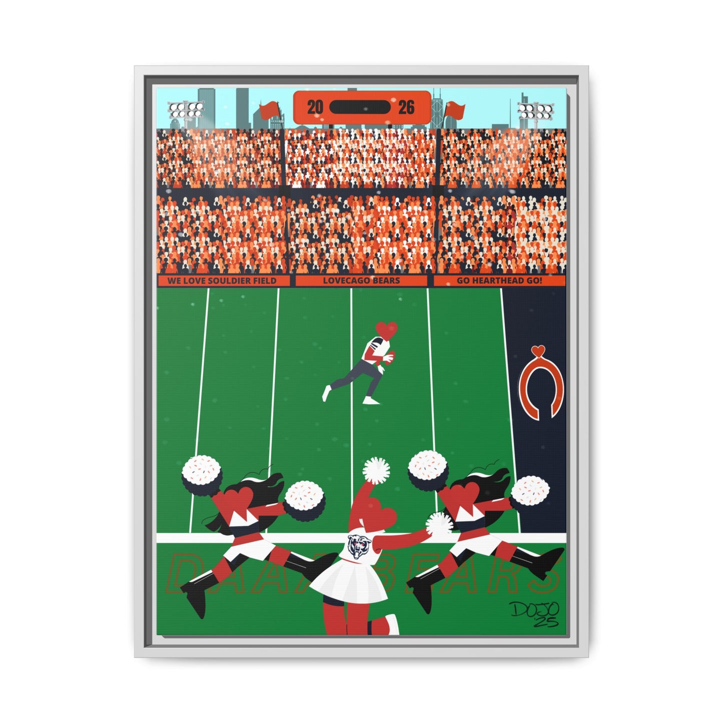 Framed "Lovecago Bears" Canvas — Sports Fan Wall Art